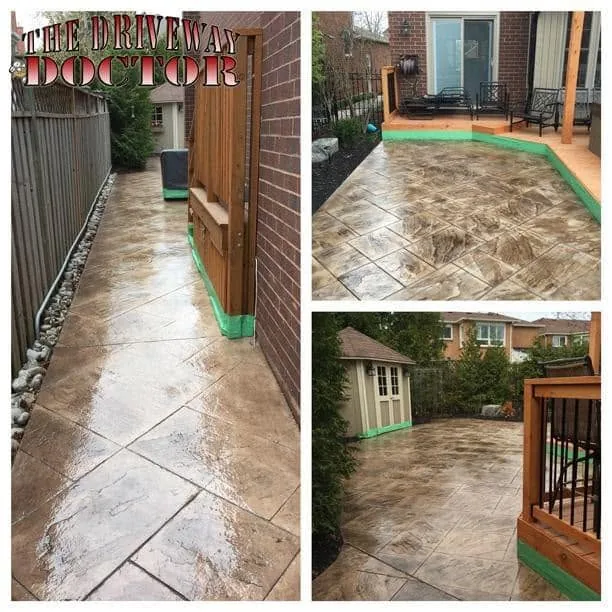 Patterned concrete walkway